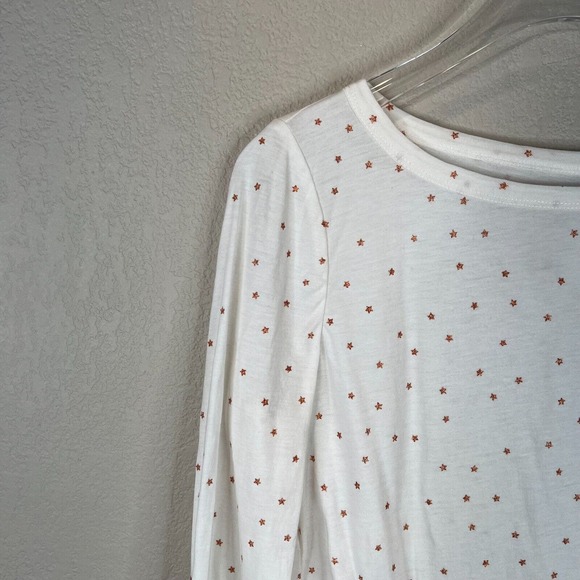 LA Vie Rebecca Taylor Women's Star Print Crewneck T-Shirt White Size Small - Picture 3 of 11